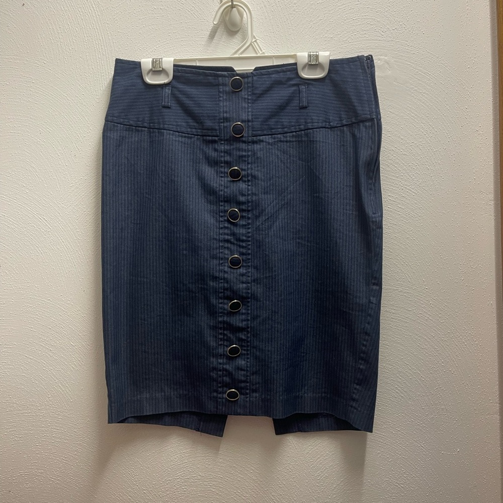 Charlotte Russe Pinstripe Blue Pencil Skirt